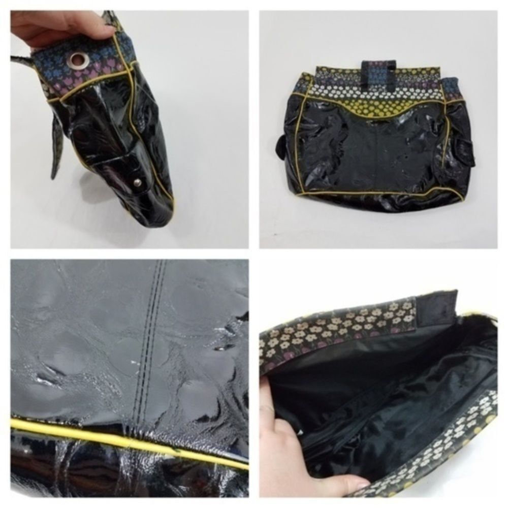 Miche Prima Abbie Black Patent Snap Magnet Floral Shell Textured Cover - Picture 4 of 4